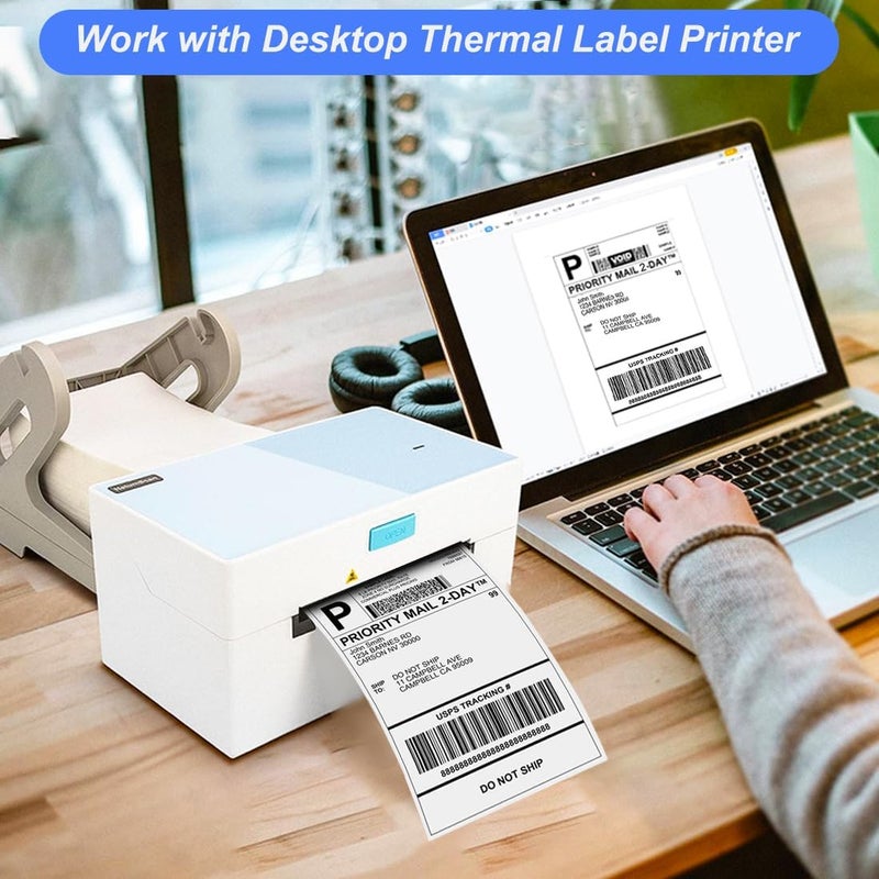 OausTect 4x6 Shipping Label 500 Fanfold Labels for Rollo, Zebra Direct Thermal Printer, with Perforations - Image 2